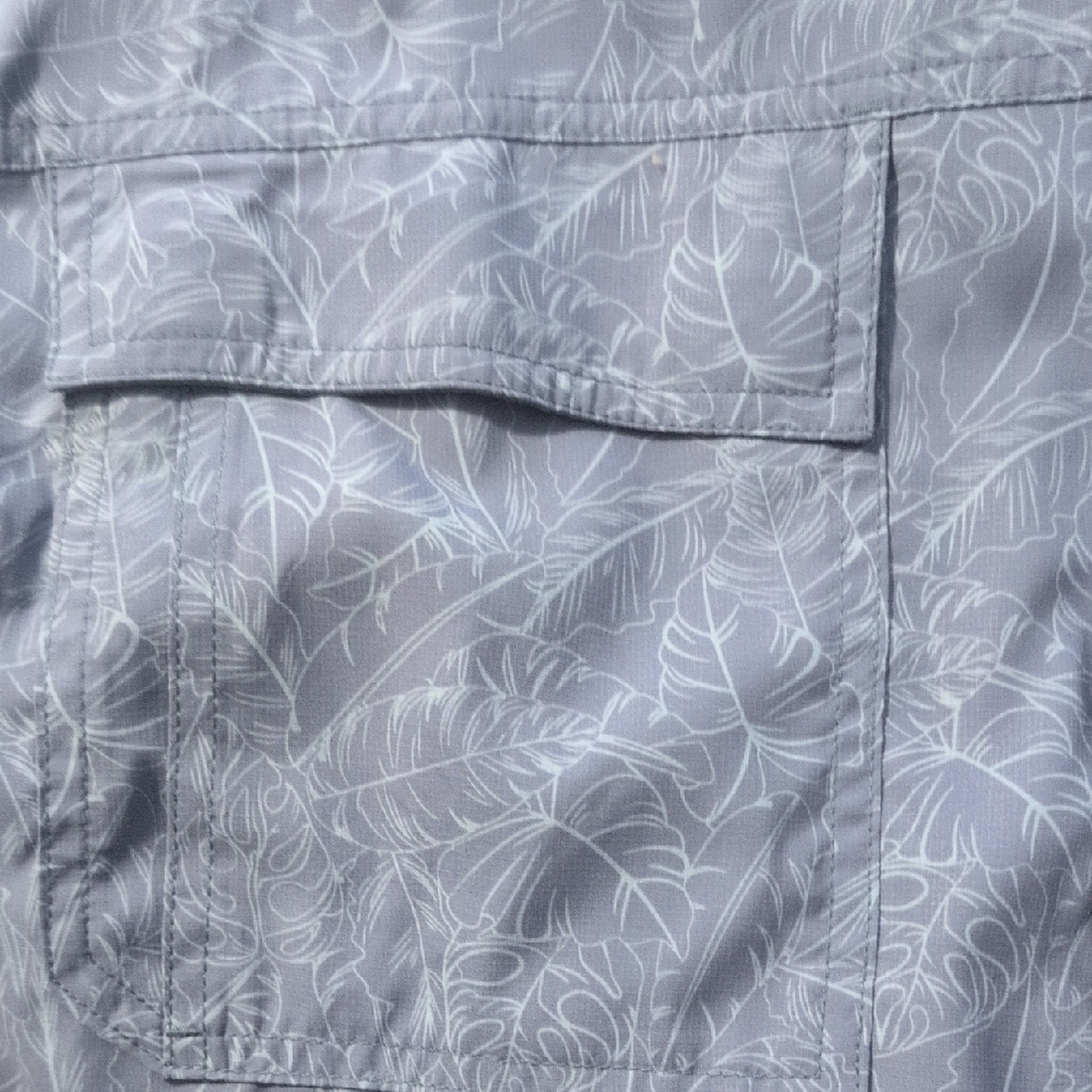 Duluth Trading Co Navy Patterned Button-Down Shirt - image 3